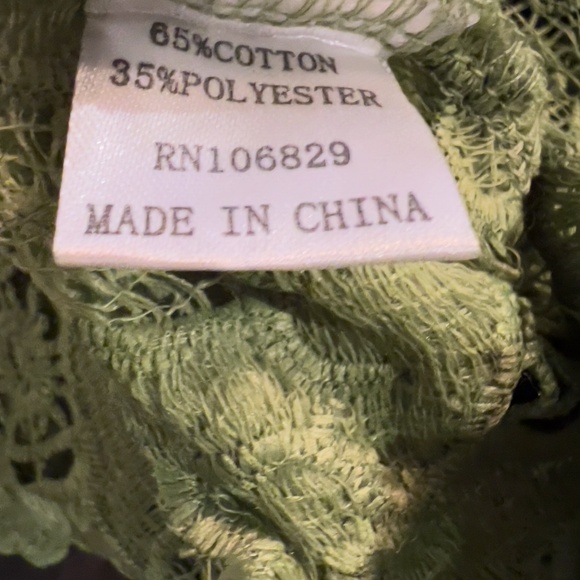 A 346 Nancy Lime Green Glam Romance Lace Blouse Statement Ruffle Sleeve NWT L - Picture 4 of 5
